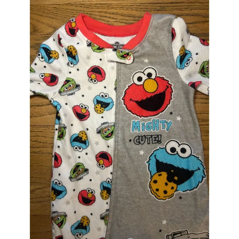 Sesame Street Elmo Mighty Cute Fleece Footie Pajamas 18 Months Toddler Sleep